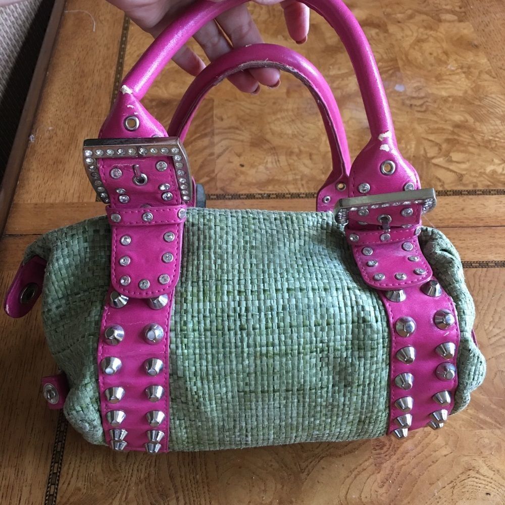 Hot Pink & Green Purse